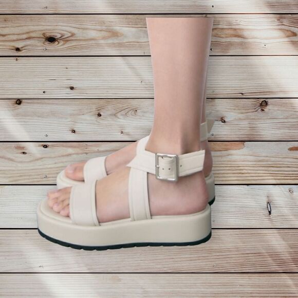 Zara Off White Platform Sandals - Picture 7 of 10